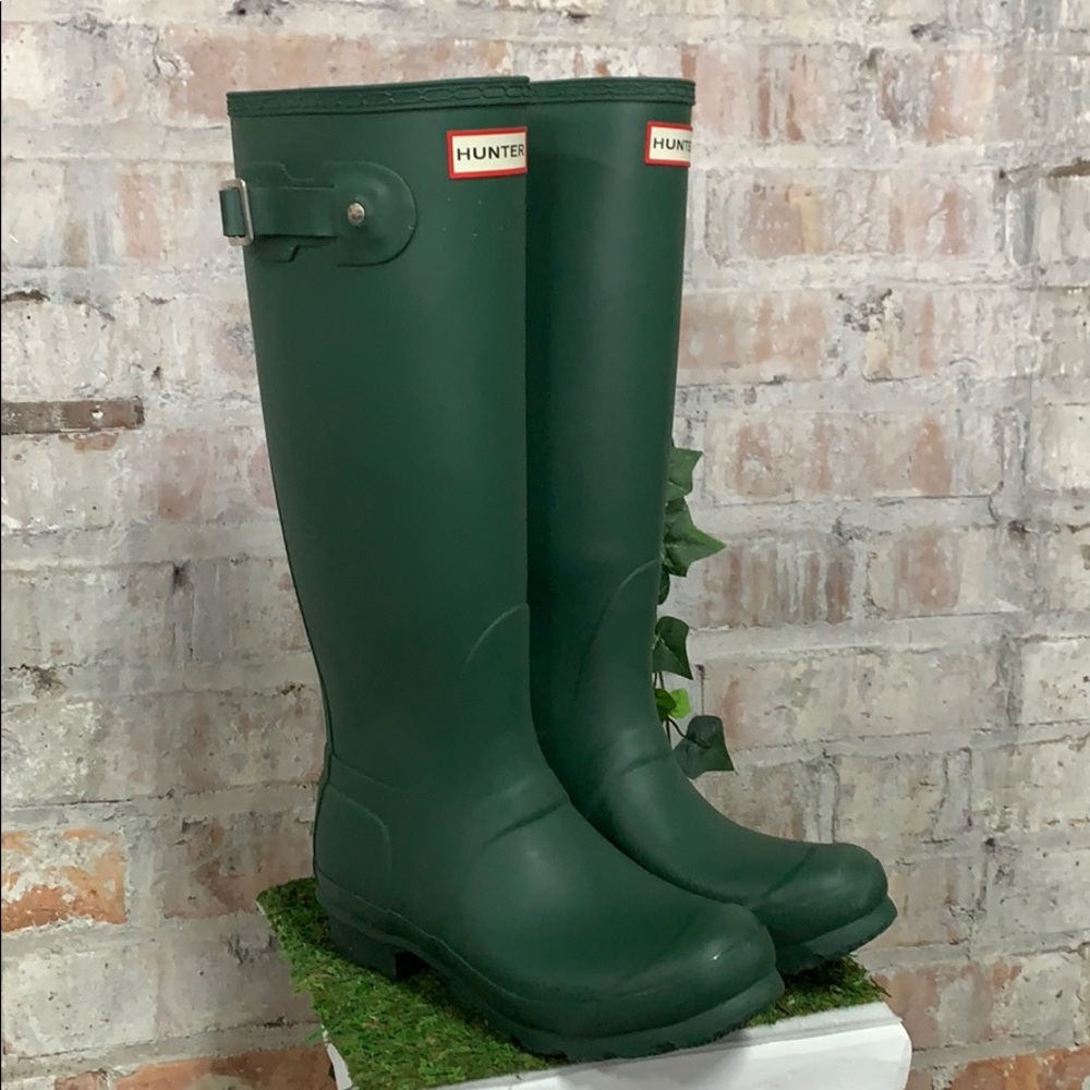 PRE OWNED Hunter Classic Tall Green matte Boots - Picture 3 of 5